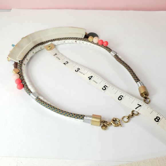 J. Crew Leather, Wood & Crystal Drops Necklace - Picture 14 of 16